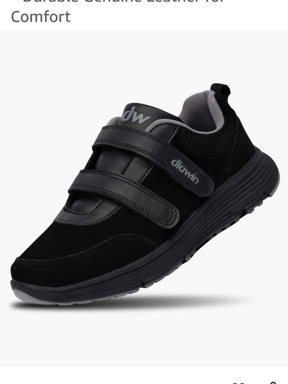 Diawin Black Velcro Athletic Sneaker